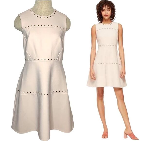 Kate Spade Rosedew Blush Pink Sleeveless Studded Crepe Dress Baja Bound NWT Sz 2 - Picture 1 of 12